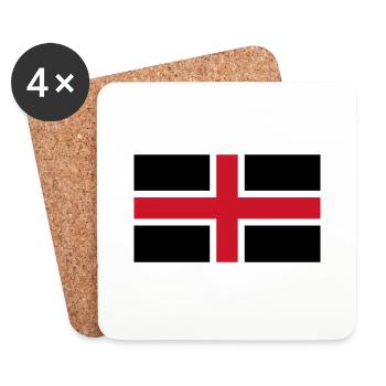Drapeau de la ville anglaise de Durham - Dessous de verre (lot de 4) - blanc - Devant