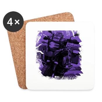 Motorcycle GS black purple - Coasters (set of 4) - white - Front