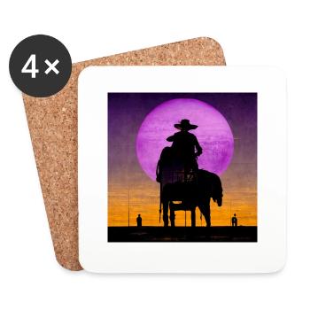 Purple Cowboy - Dessous de verre (lot de 4) - blanc - Devant