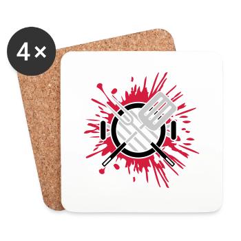 Drops Of Coal Grill Splashes of Color Grill Master - Coasters (set of 4) - white - Front