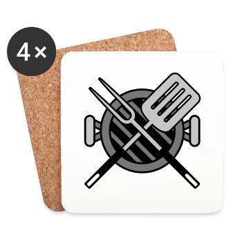 Coal Grill Grill Master Barbecue Utensils - Coasters (set of 4) - white - Front