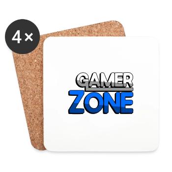 GAMER ZONE (Blue) - Gaming - Coasters (set of 4) - white - Front