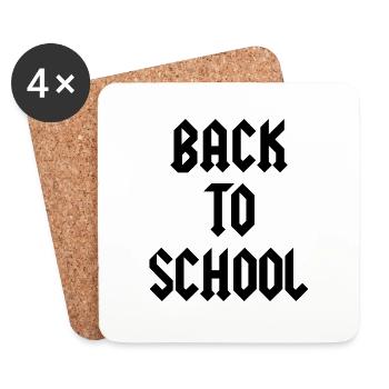 Back To School Schulanfang Schulbeginn Geschenk - Untersetzer (4er-Set) - Weiß - Vorne