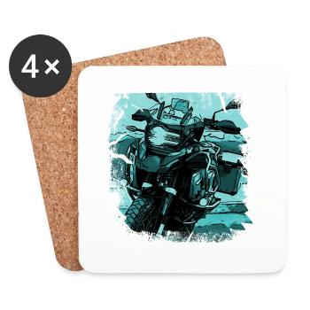 Motorrad GS black türkis - Untersetzer (4er-Set) - Weiß - Vorne