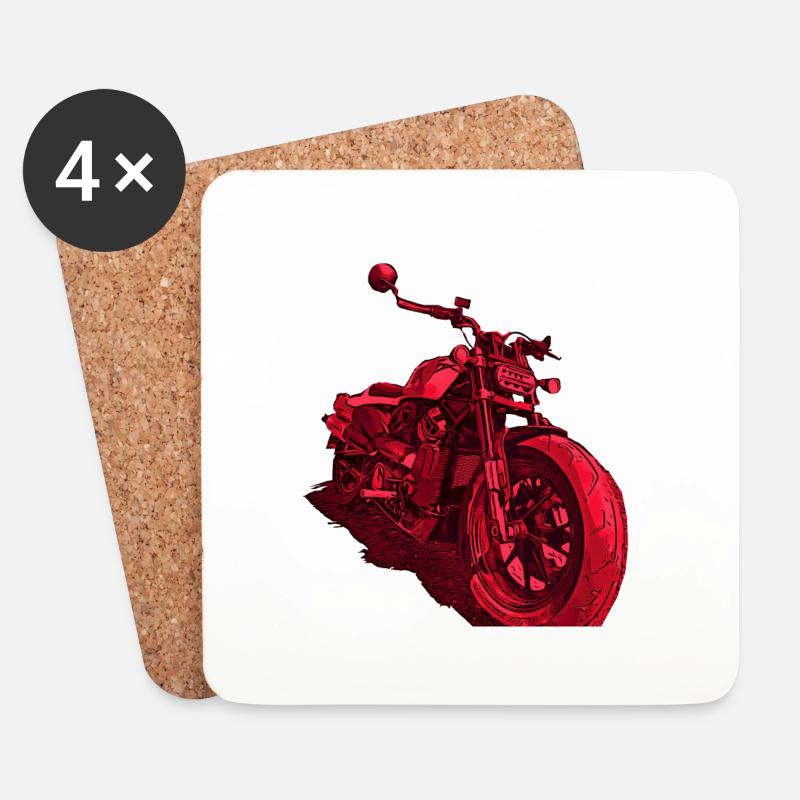 Chopper rot - Untersetzer (4er-Set) - Weiß