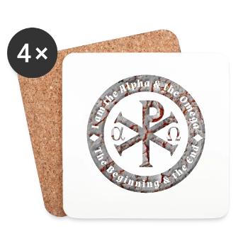 Symbol Anfang Ende Alpha Omega Gott Christian - Untersetzer (4er-Set) - Weiß - Vorne