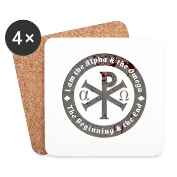 Symbol Anfang Ende Alpha Omega Gott Christian - Untersetzer (4er-Set) - Weiß - Vorne