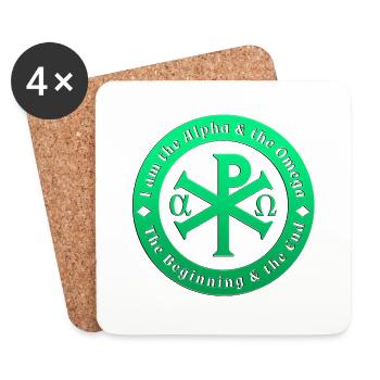 Symbol Anfang Ende Alpha Omega Gott Christian - Untersetzer (4er-Set) - Weiß - Vorne