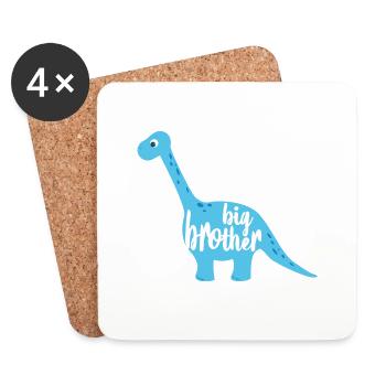 Dino Dinosaurier Langhals blau big brother - Untersetzer (4er-Set) - Weiß - Vorne