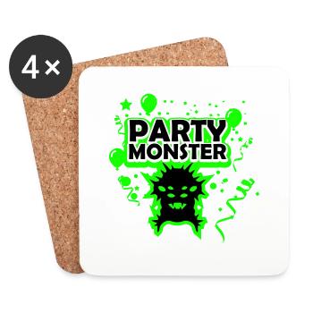 Party monster dark green - Coasters (set of 4) - white - Front