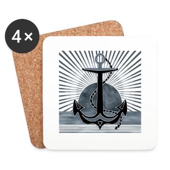 Ancre - Dessous de verre (lot de 4) - blanc - Devant