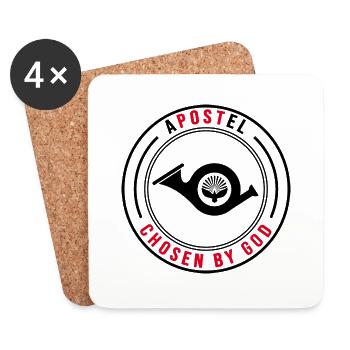 poste poste facteur facteur apôtre - Dessous de verre (lot de 4) - blanc - Devant