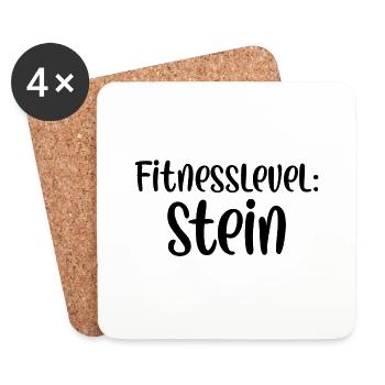 Fitnesslevel Stein - Untersetzer (4er-Set) - Weiß - Vorne