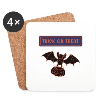 Süßes oder Saures einfaches Halloween - Untersetzer (4er-Set) - Weiß - Vorne