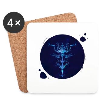 Mystique Collection ~ Mitternachtsblau ~ n°2 - Untersetzer (4er-Set) - Weiß - Vorne
