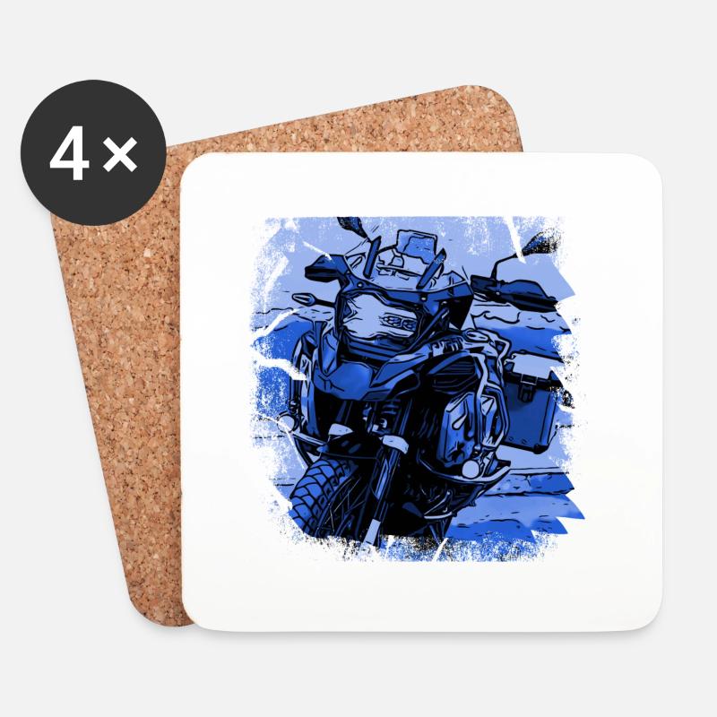 Motorrad GS black blau - Untersetzer (4er-Set) - Weiß