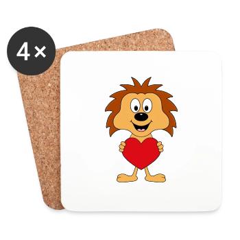 IGEL - HERZ - LIEBE - LOVE - TIER - KIND - BABY - Untersetzer (4er-Set) - Weiß - Vorne