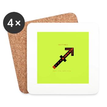 SIGNE DU ZODIAQUE SAGITTAIRE -vert- - Dessous de verre (lot de 4) - blanc - Devant
