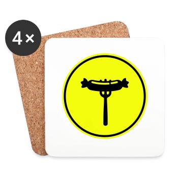Bratwurst meat icon - Coasters (set of 4) - white - Front