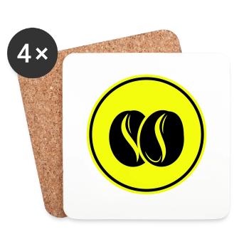 Kaffeebohne Symbol - Untersetzer (4er-Set) - Weiß - Vorne