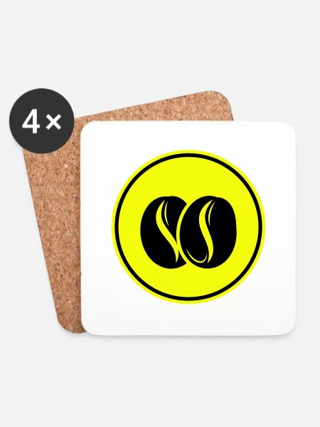 Kaffeebohne Symbol - Untersetzer (4er-Set) - Weiß