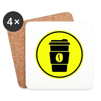 Kaffee Symbol - Untersetzer (4er-Set) - Weiß - Vorne