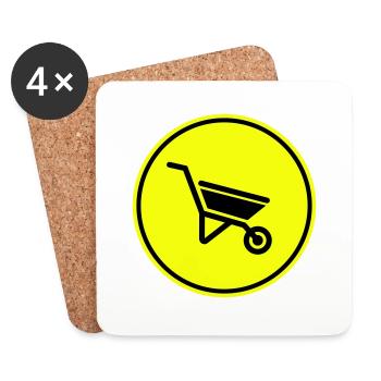 Wheelbarrow symbol - Coasters (set of 4) - white - Front