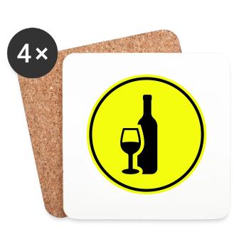 Wein Icon - Untersetzer (4er-Set) - Weiß - Vorne
