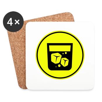 Whisky Icon - Untersetzer (4er-Set) - Weiß - Vorne
