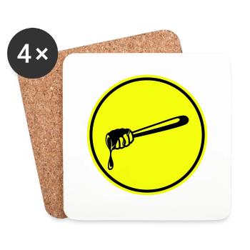 Symbole de ciseau en bâton apiculteur - Dessous de verre (lot de 4) - blanc - Devant