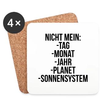 Nicht mein Tag Monat Jahr Planet Sonnensystem - Untersetzer (4er-Set) - Weiß - Vorne