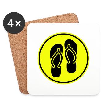 Flip-flops icon - Coasters (set of 4) - white - Front