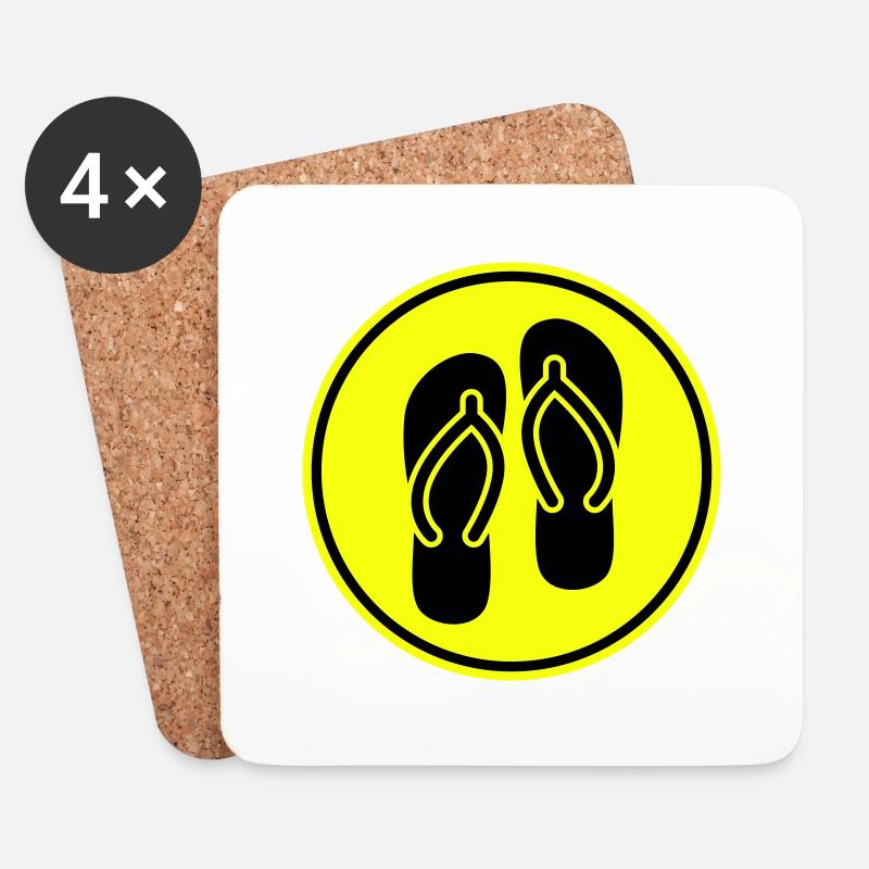 Badelatschen icon - Untersetzer (4er-Set) - Weiß