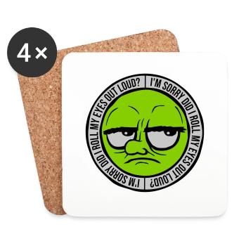 Roll My Eyes Out - Coasters (set of 4) - white - Front