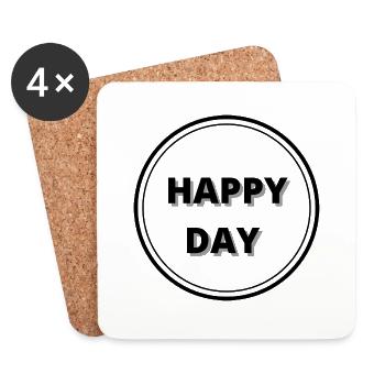 Happy day - Coasters (set of 4) - white - Front