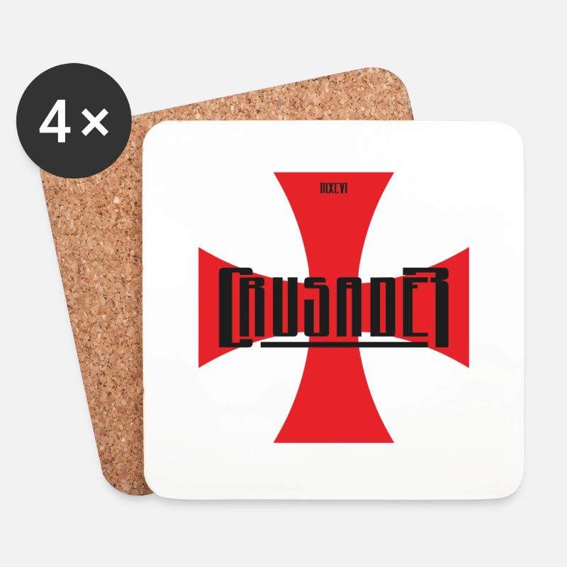Crusader Crusaders - Coasters (set of 4) - white