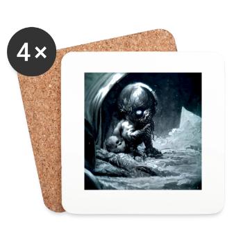 Creepy - Coasters (set of 4) - white - Front