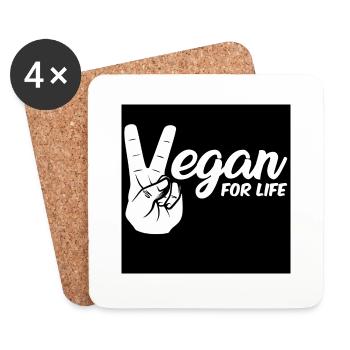 Vegan. - Dessous de verre (lot de 4) - blanc - Devant