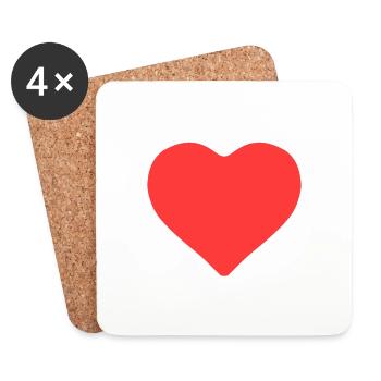 Heart - Coasters (set of 4) - white - Front