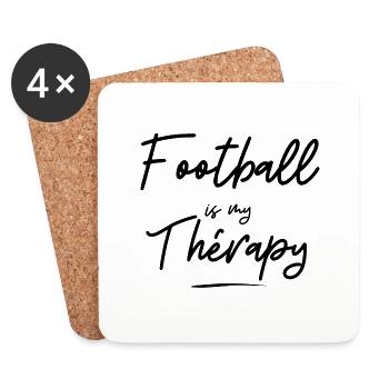 Fußball ist meine Therapie - Geschenkidee - Sport - Untersetzer (4er-Set) - Weiß - Vorne