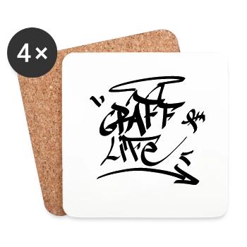 GRAFFITI LIFE - Dessous de verre (lot de 4) - blanc - Devant