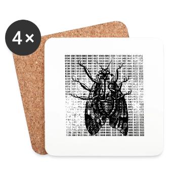 Bit moth - Coasters (set of 4) - white - Front