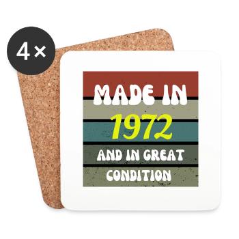 Made In 1972 Funny 50th Birthday Gifts - Coasters (set of 4) - white - Front