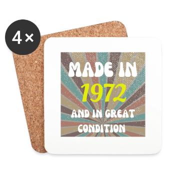 Made In 1972 Funny 50th Birthday Gifts - Coasters (set of 4) - white - Front