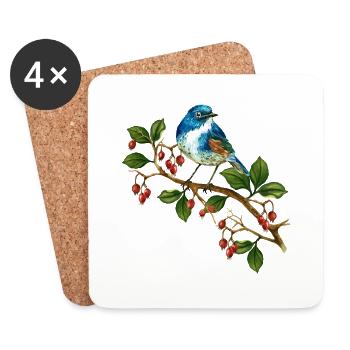Colorful bird - Coasters (set of 4) - white - Front