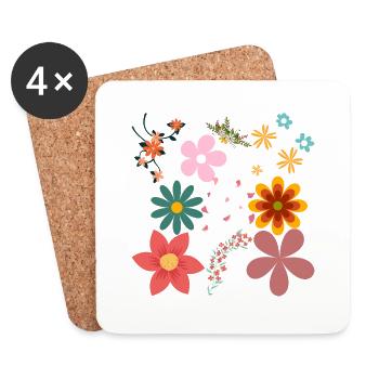 Flowers - Coasters (set of 4) - white - Front
