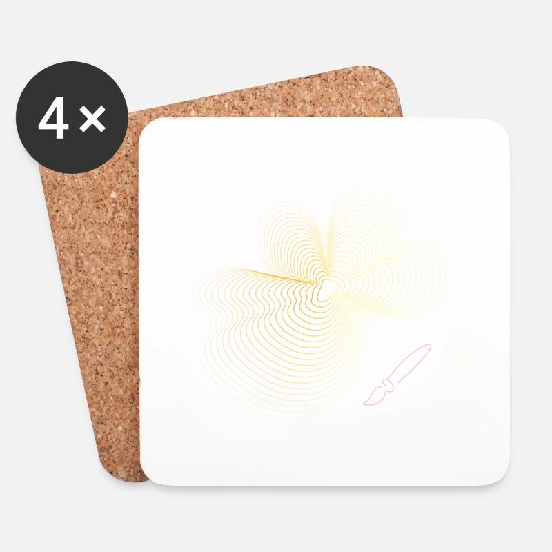 Goldkunst - Untersetzer (4er-Set) - Weiß