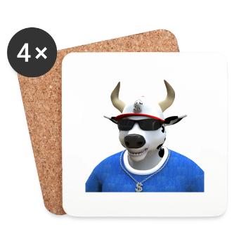 Nftees Bulls - Coasters (set of 4) - white - Front