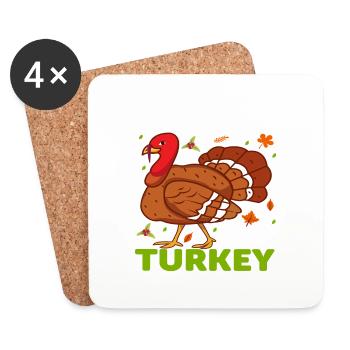 I´m the cute Turkey - Untersetzer (4er-Set) - Weiß - Vorne