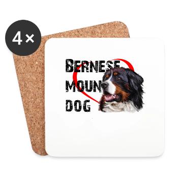 Berner Sennenhund - Untersetzer (4er-Set) - Weiß - Vorne